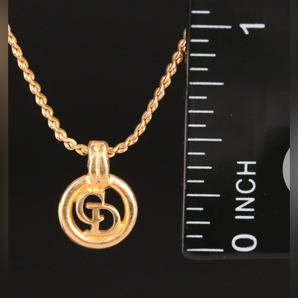 AUTHENTIC Christian Dior CD Gold Plated Necklace Vintage - Picture 4 of 7